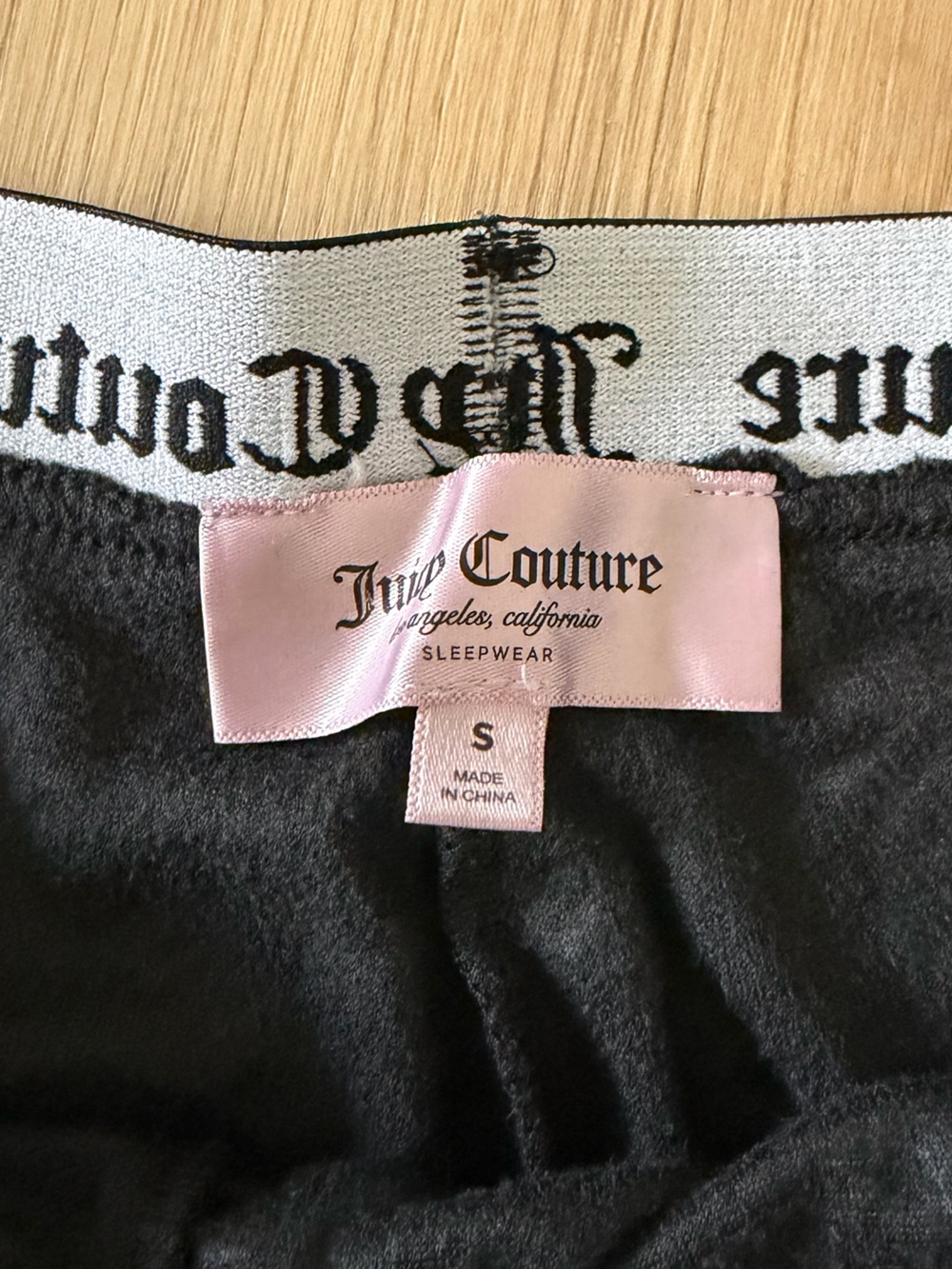 Juicy Couture Black Lounge Shorts with White Logo Waistband - Picture 2 of 3